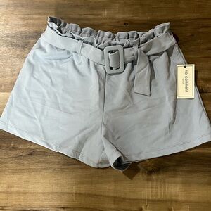 No Comment Light Gray Paperbag Shorts